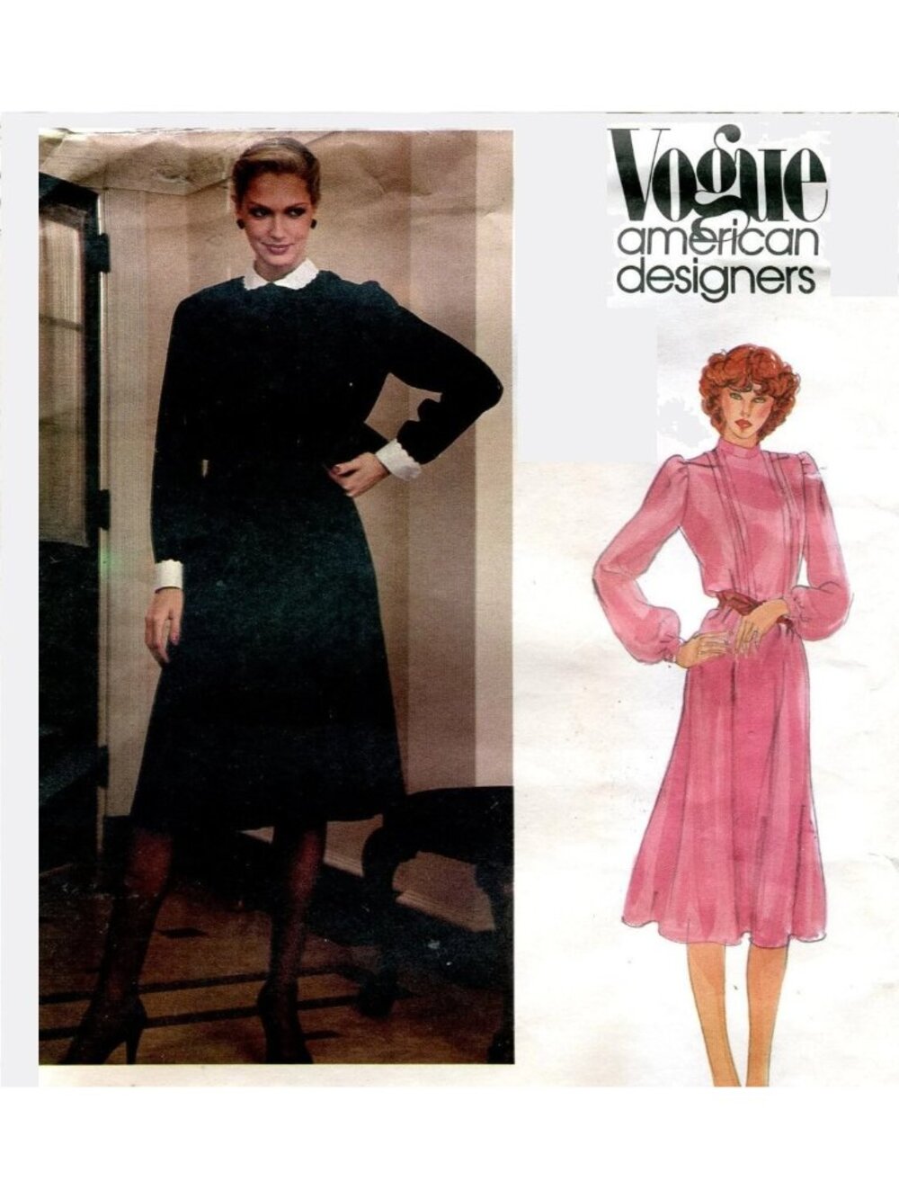 80s Vogue 2632 Diane Von Furstenberg Sz 10 Blouson Dress Designer Pattern Uncut